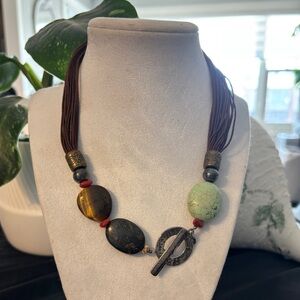 Silpada Sterling Silver & Natural Stone Multi-Strand Necklac